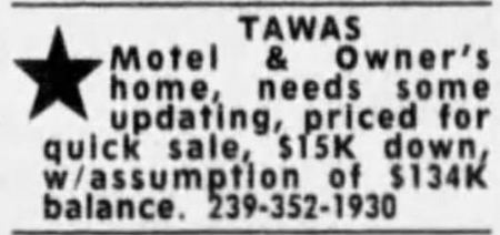 Tawas Motel (Tawas Inn) - 2004 Classified Ad Listed For Sale (newer photo)